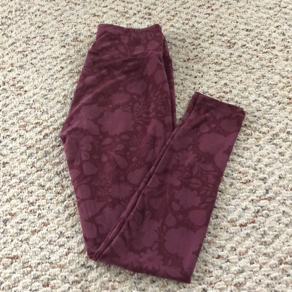 super soft pink floral leggings